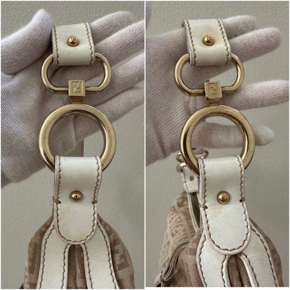 SOLD Fendi hobo shoulder bag Leather/Canvas - Picture 3 of 10